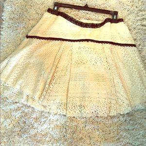 Cream and black lace skirt